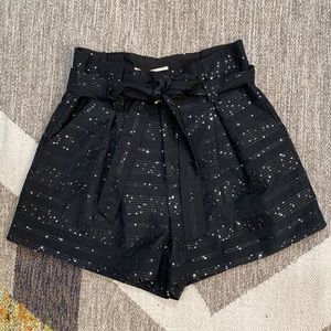 NWT Stevie May Black Sequin Shorts Small